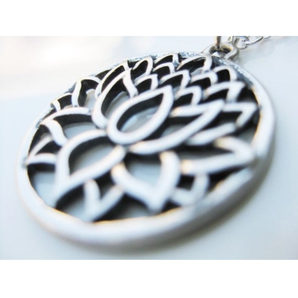 Silver Lotus Necklace